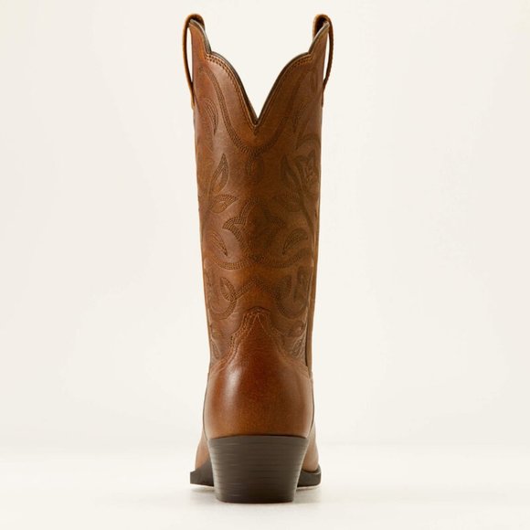 ARIAT ~ Heritage R Toe Western Boot ~Brown Distressed Leather ~ 9 C ~ Embroidery - Picture 3 of 13